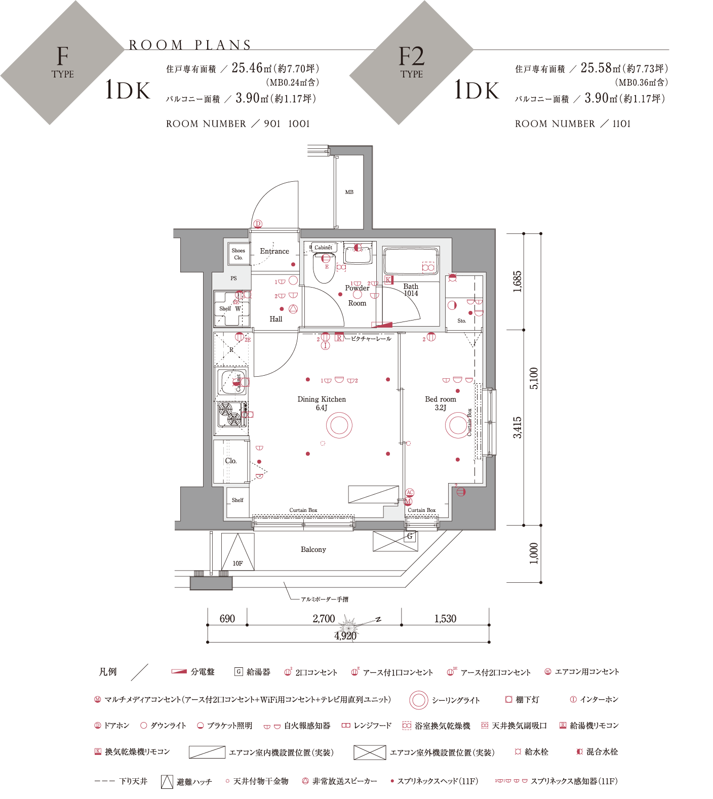 F,F2type間取り