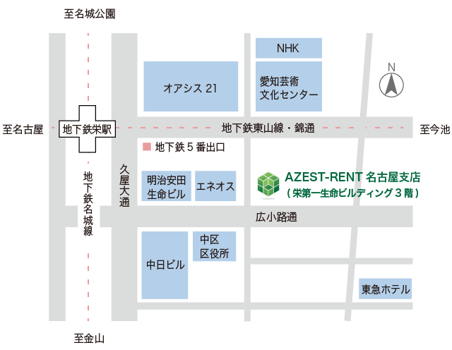 AZEST-RENT 名古屋支店MAP